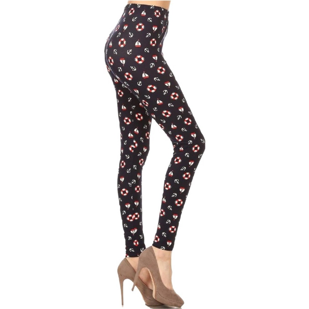 Sailboats & Anchors Print Ultra Soft Leggings
